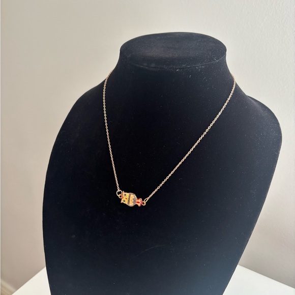 Gold Tone Owl Pendant Necklace in Yellow and Orange - Picture 4 of 6